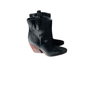 Sam Edelman Womens Agnes Sesame Stacked Heel Pointed Toe Ankle Boots Size 9M